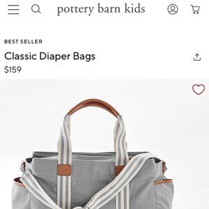 Pottery Barn Kids Gray and Brown Diaper Bag